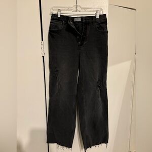 Boyish black ripped baggy jeans